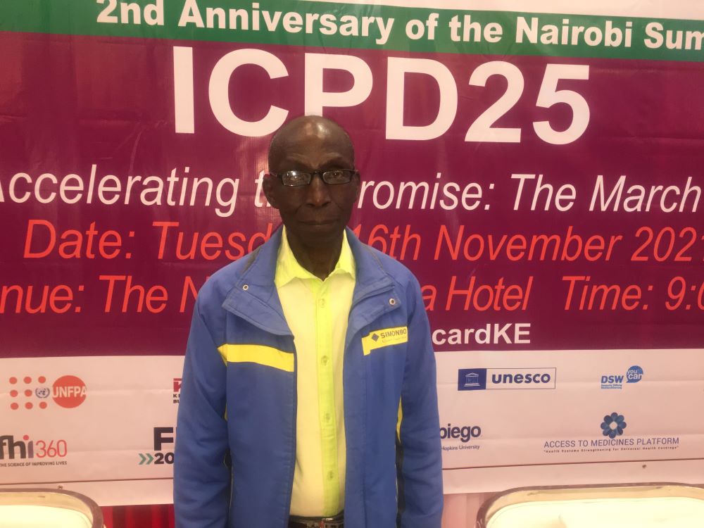 Mzee Samson Nzele, a participant at the ICPD25 Anniversary event.