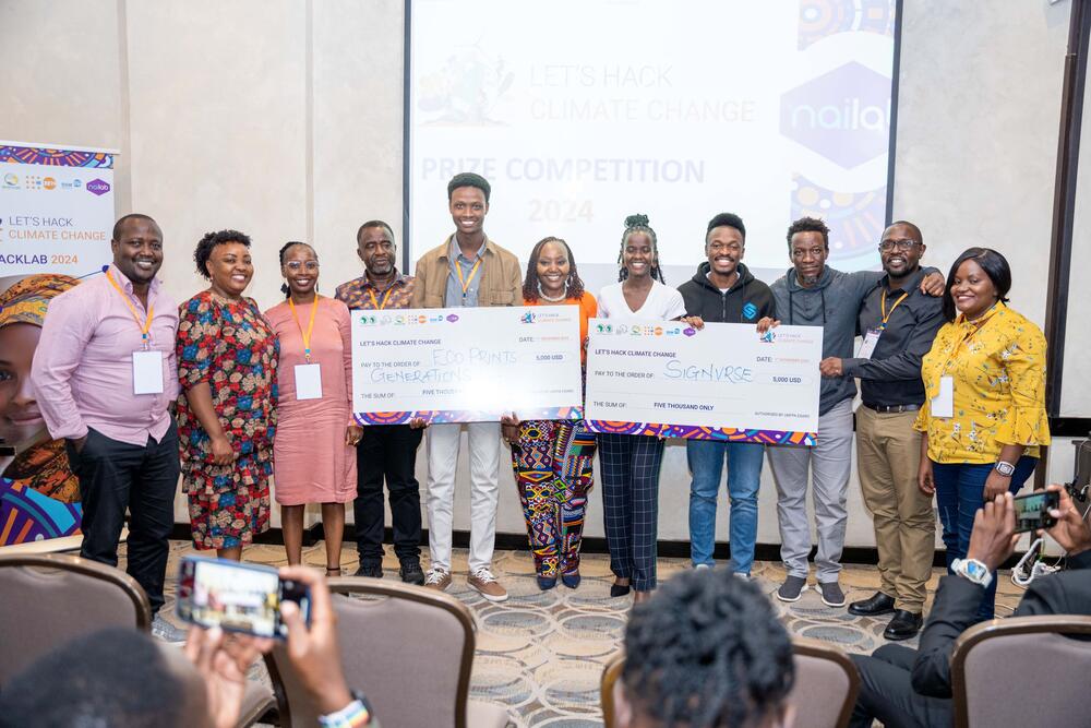 Winners of the UNFPA Climate Hacklab in Kenya