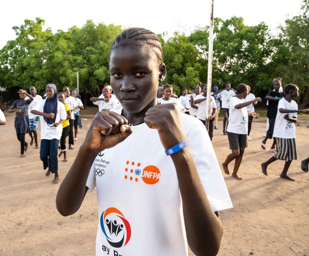 17 year old Ajok Chol attends weekly Taekwondo classes at the Women’s Empowerment center in Kakuma Refugee Camp.