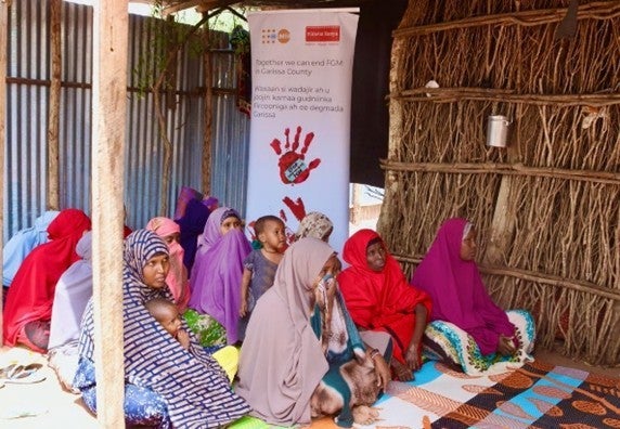 Women attend a community sensitization session on FGM at Dadaab Refugee Camp.