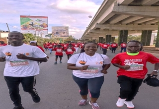 UNFPA Kenya team members participate in the Nairobi City Marathon.