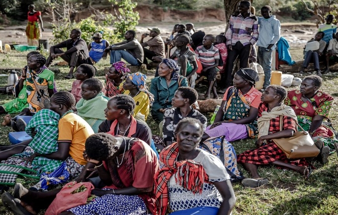 Community members gather for a dialogue on FGM in West Pokot, Kenya