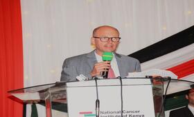 UNFPA Representative in Kenya Anders Thomsen addresses participants at the National Cancer Summit.