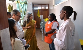 A tour of Langata sub-county hospital, Nairobi, by a delegation from the Ministry of Health and Family Welfare, India