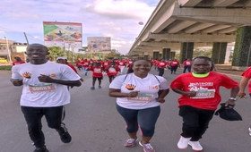 UNFPA Kenya team members participate in the Nairobi City Marathon.