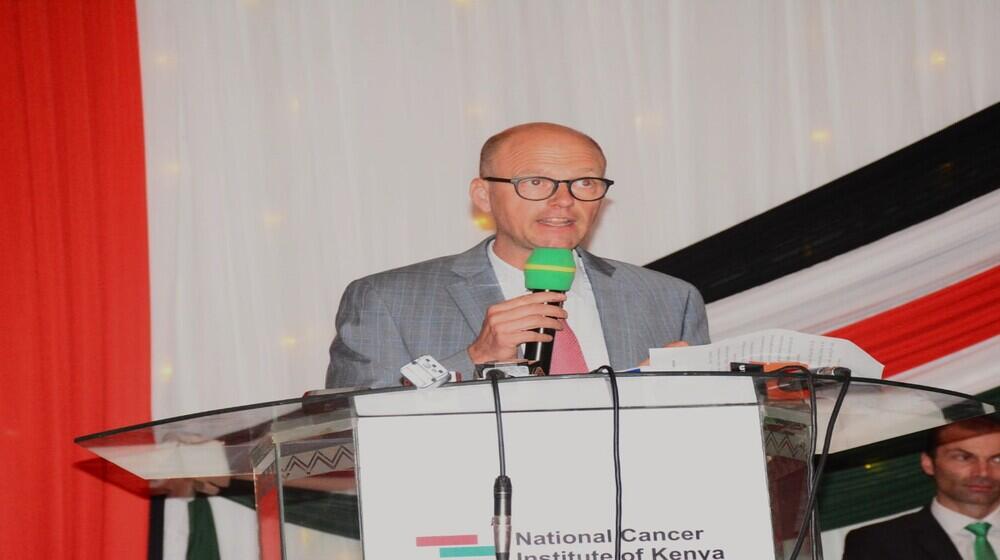 UNFPA Representative in Kenya Anders Thomsen addresses participants at the National Cancer Summit.