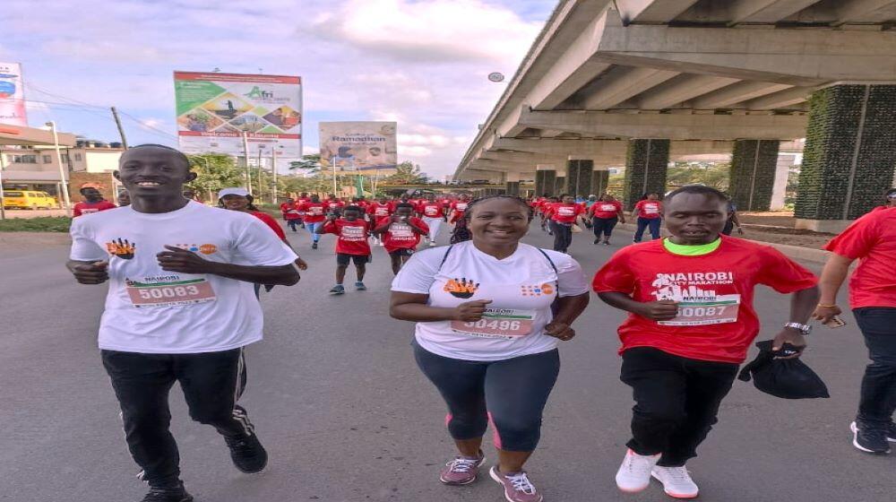 UNFPA Kenya team members participate in the Nairobi City Marathon.