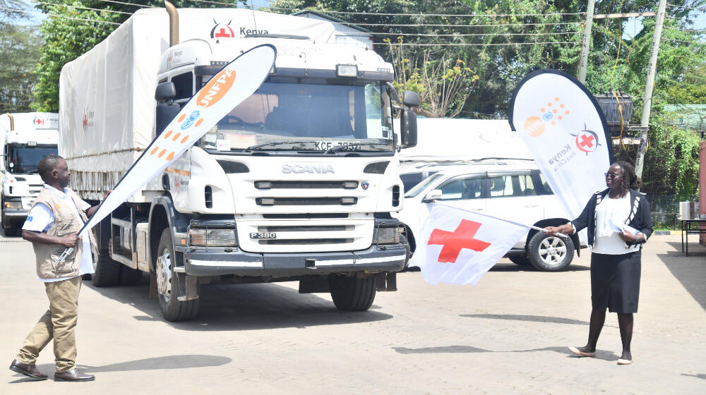 Susan Mwihaki, Deputy Secretary General, Kenya Red Cross Society and John Wafula, UNFPA Humanitarian Specialist.